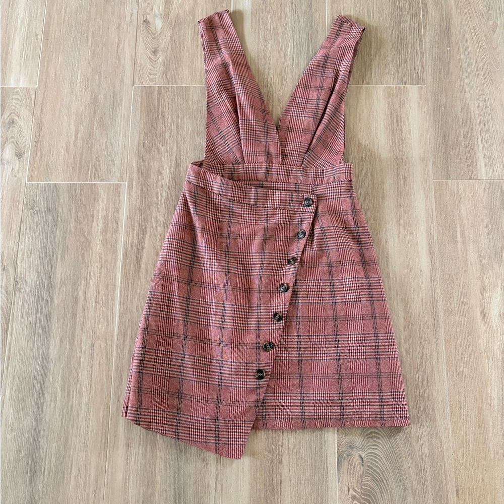 essue Rose-Mauve Plaid A-Line Dress